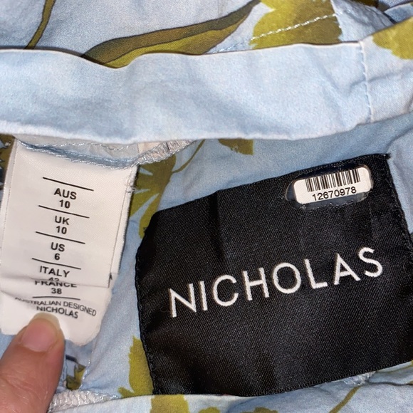 Nicholas Pastel Blue Floral Print Babydoll Mini Dress - Picture 14 of 16